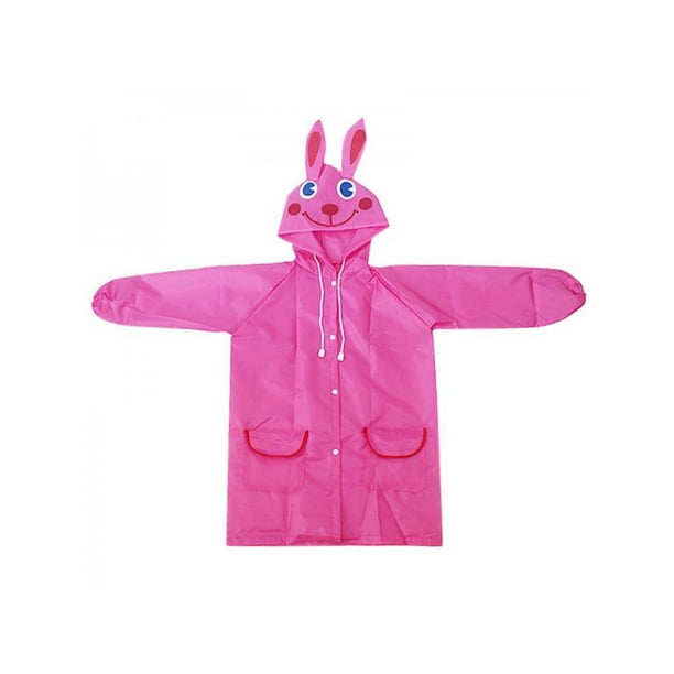 NEW Children/'s Child/'s Kid/'s Pink Waterproof Plastic CAT RAINCOAT Rain Coat
